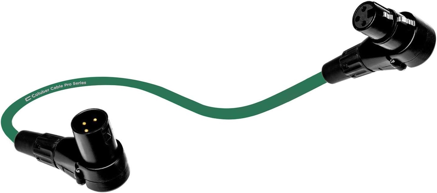 Balanced XLR Cable Right Angle Male to Female - 75 Feet Green