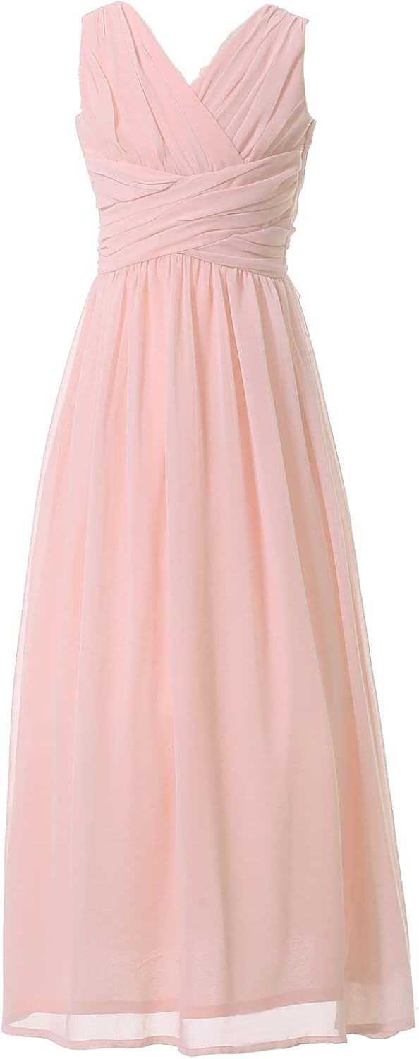Juniors Long Bridesmaid Dress for Flower Girls and Parties