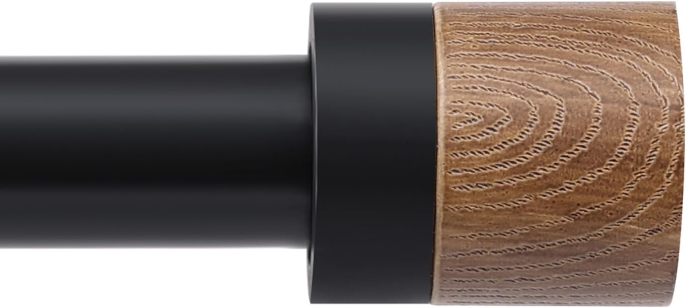 QITERI 1 Adjustable Wood Curtain Rods - Heavy Duty & Stylish