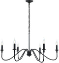 Black Chandelier 6-Light Rustic Industrial Candelabra - Classic Dining