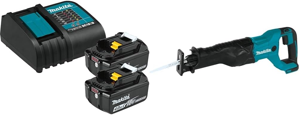 Makita BL1840BSC2 Starter Pack with Cordless Recipro Saw