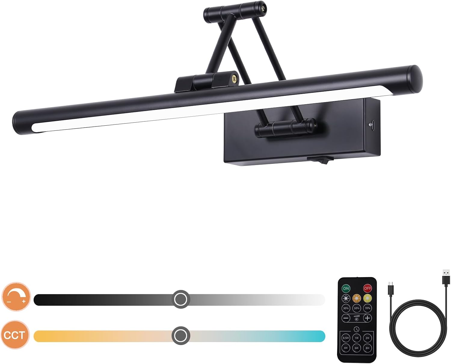 Battery Operated Picture Light with Remote for Art Lighting