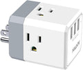 POWSAV Triple Outlet USB Wall Charger - Power Up Anywhere!