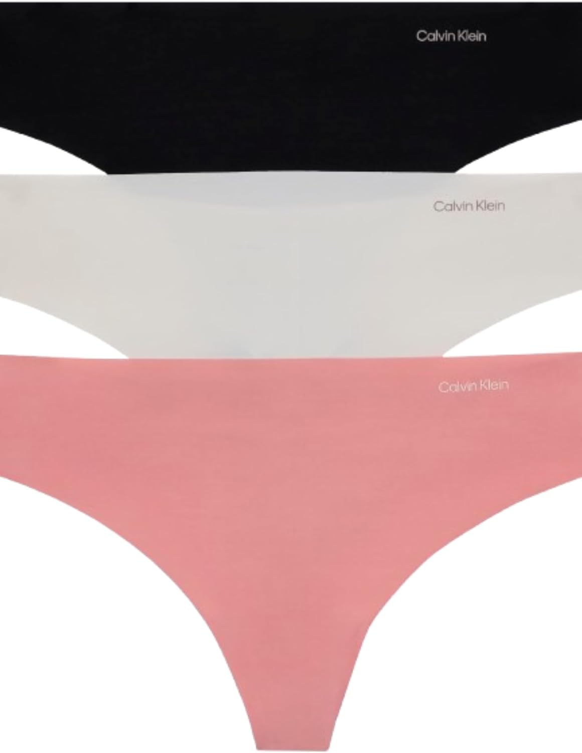 Calvin Klein Women's Invisibles Seamless Thong Panties, 3 Pack