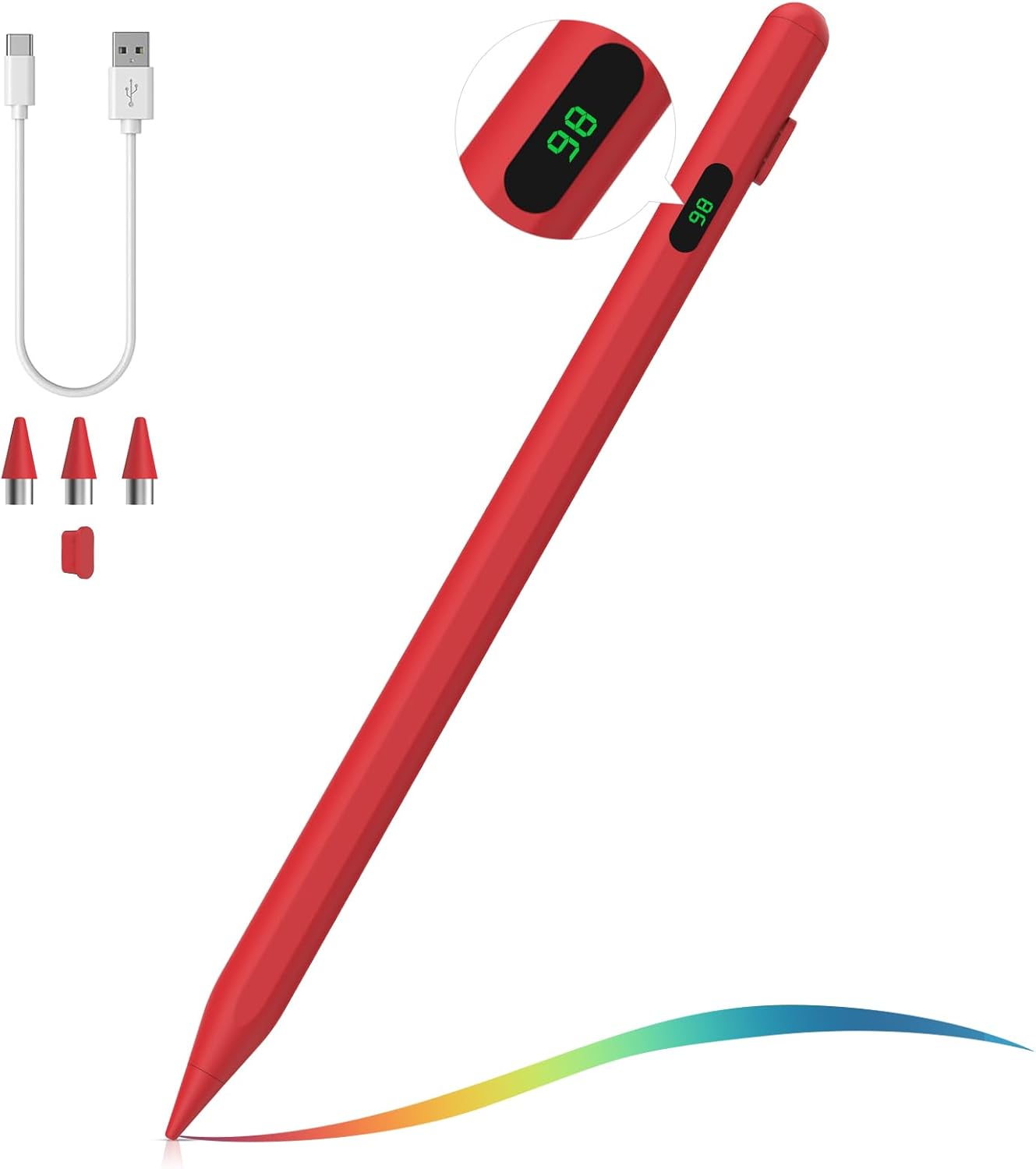 MoKo Red Stylus Pen with Power Display