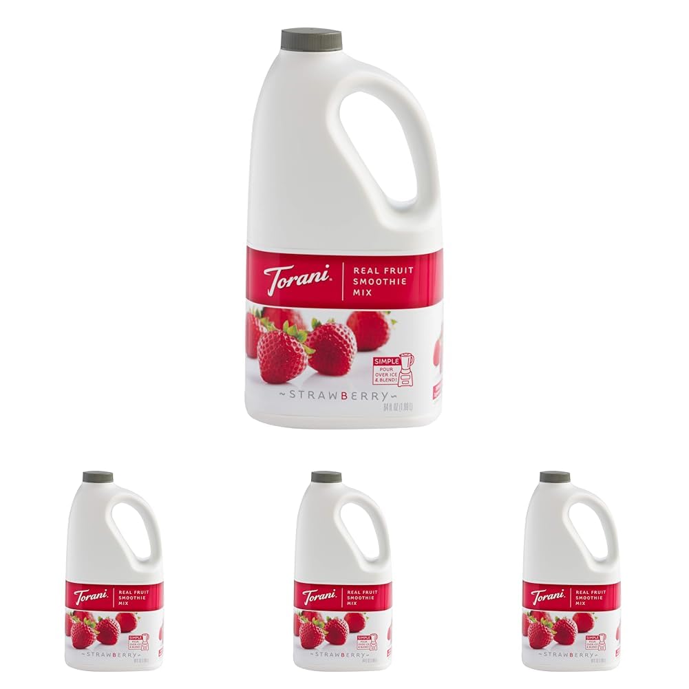 Torani Real Fruit Smoothie Mix Strawberry 64 Ounce Pack of 4