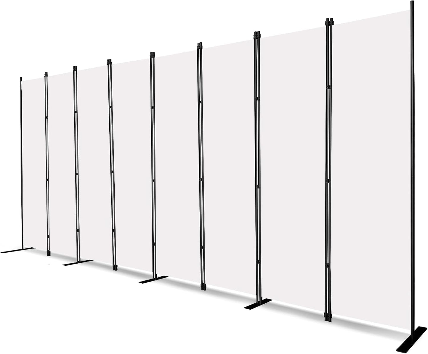 MAYOLIAH 8-Panel White Room Divider for Privacy and Style