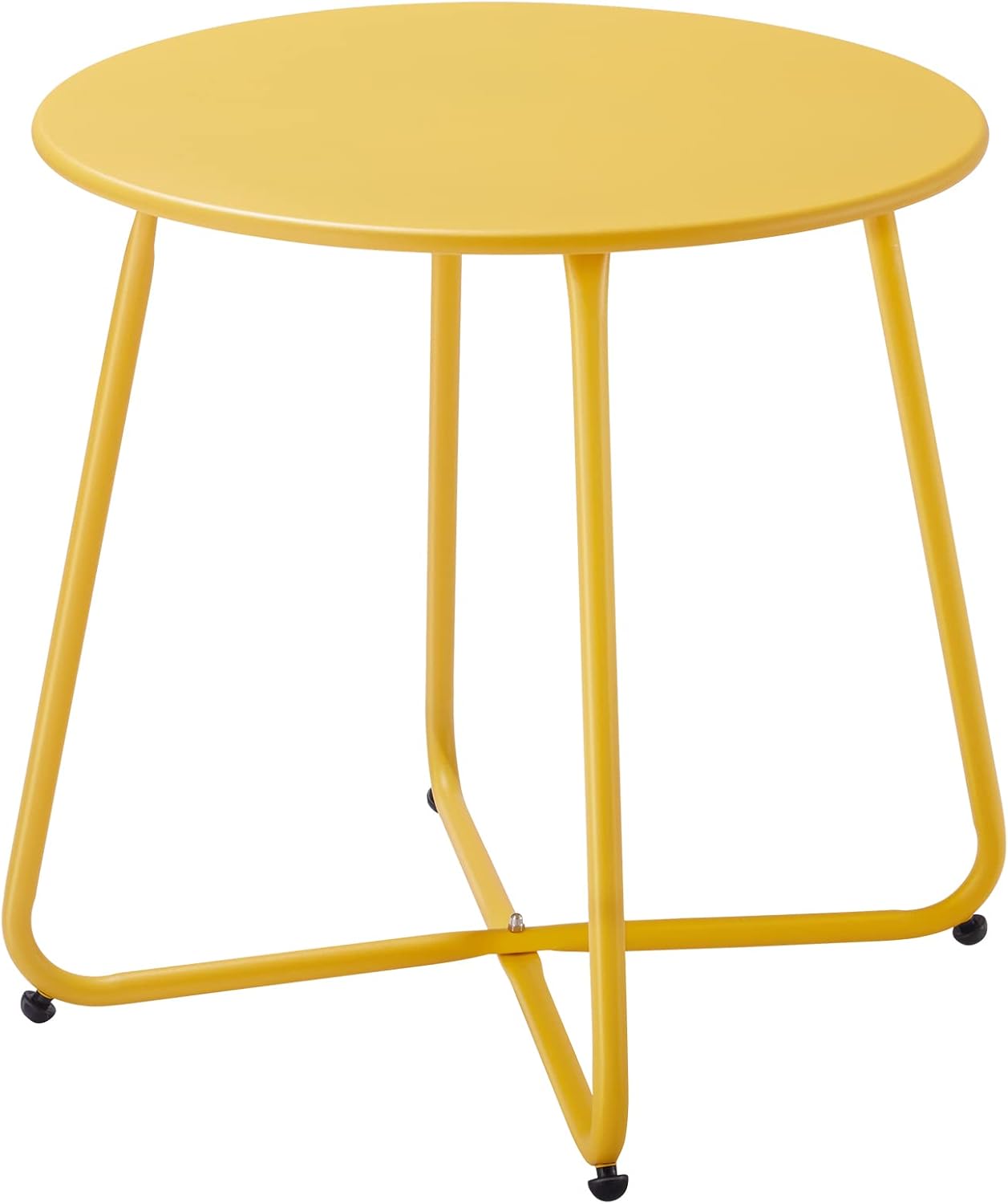Patio Small Outdoor Side Table Waterproof Round Metal Steel Table