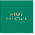 Premium 3-Ply Christmas Cocktail Napkins | Festive Green with Gold Accents | 20 Pack