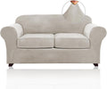 Velvet Loveseat Cover Slipcover for 58-72 in Sofas - Medium Oatmeal