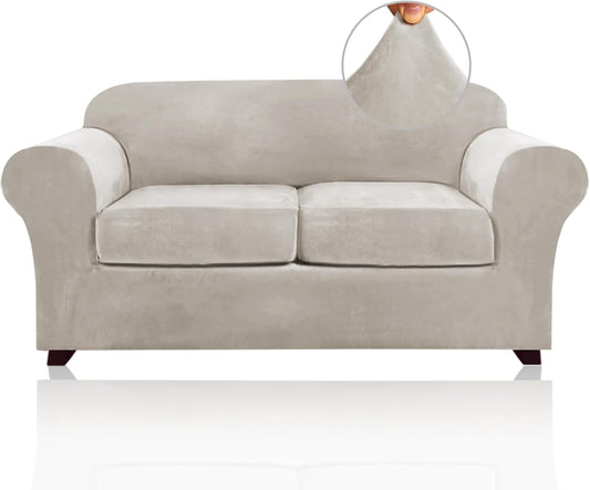PrinceDeco Velvet Couch Cover for Loveseat - Stylish Protection