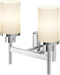 Polished Chrome Bathroom Vanity Lights with Frosted Glass Shade