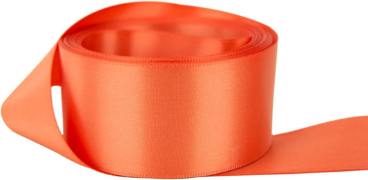 Ribbon Bazaar Double Faced Satin 4in Coral - Premium Quality