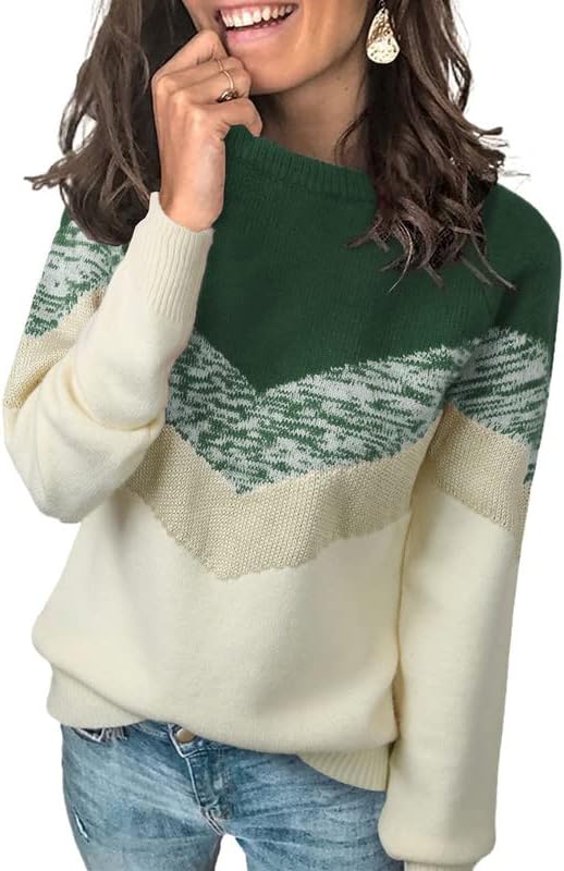 Dokotoo Womens Color Block Sweaters for Stylish Comfort
