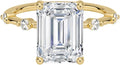 Moissanite Ring 3 Ct Hidden Halo Solitaire - Classic Engagement