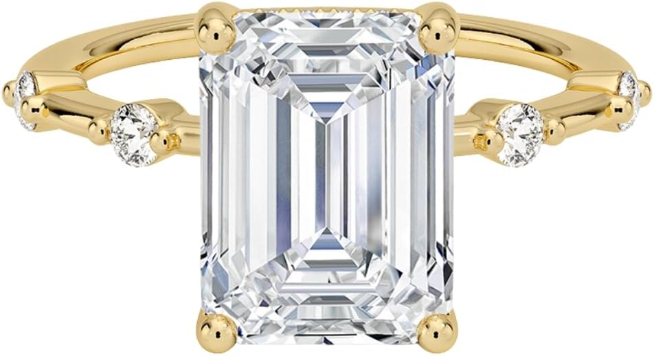 Stunning Moissanite Ring 3 Ct in Gold & Silver for Engagement