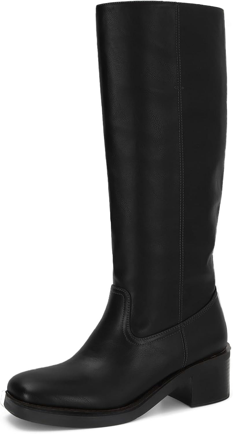 DOEYG Women's Banana Knee High Boots for Fashionable Comfort