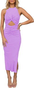 Chic Sleeveless Bodycon Midi Dress for Women's Fashion