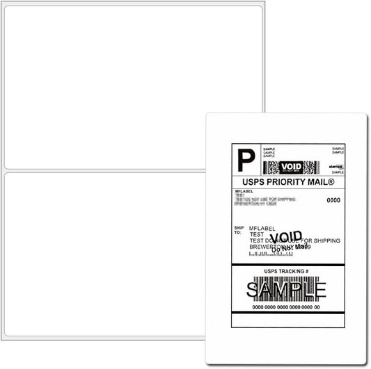 Coopaty Half Sheet Shipping Labels for Easy Mailing and Printing