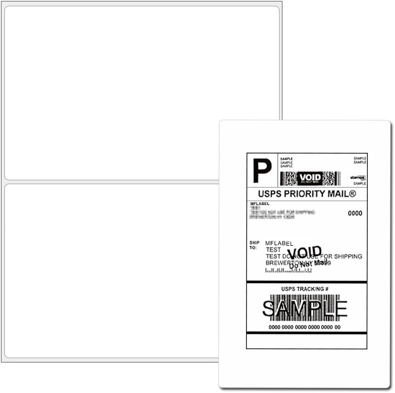 MFLABEL Round Corner Half Sheet Shipping Labels for Easy Mailing