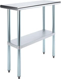 AmGood 14 in. x 36 in. Stainless Steel Work Table - NSF Certified