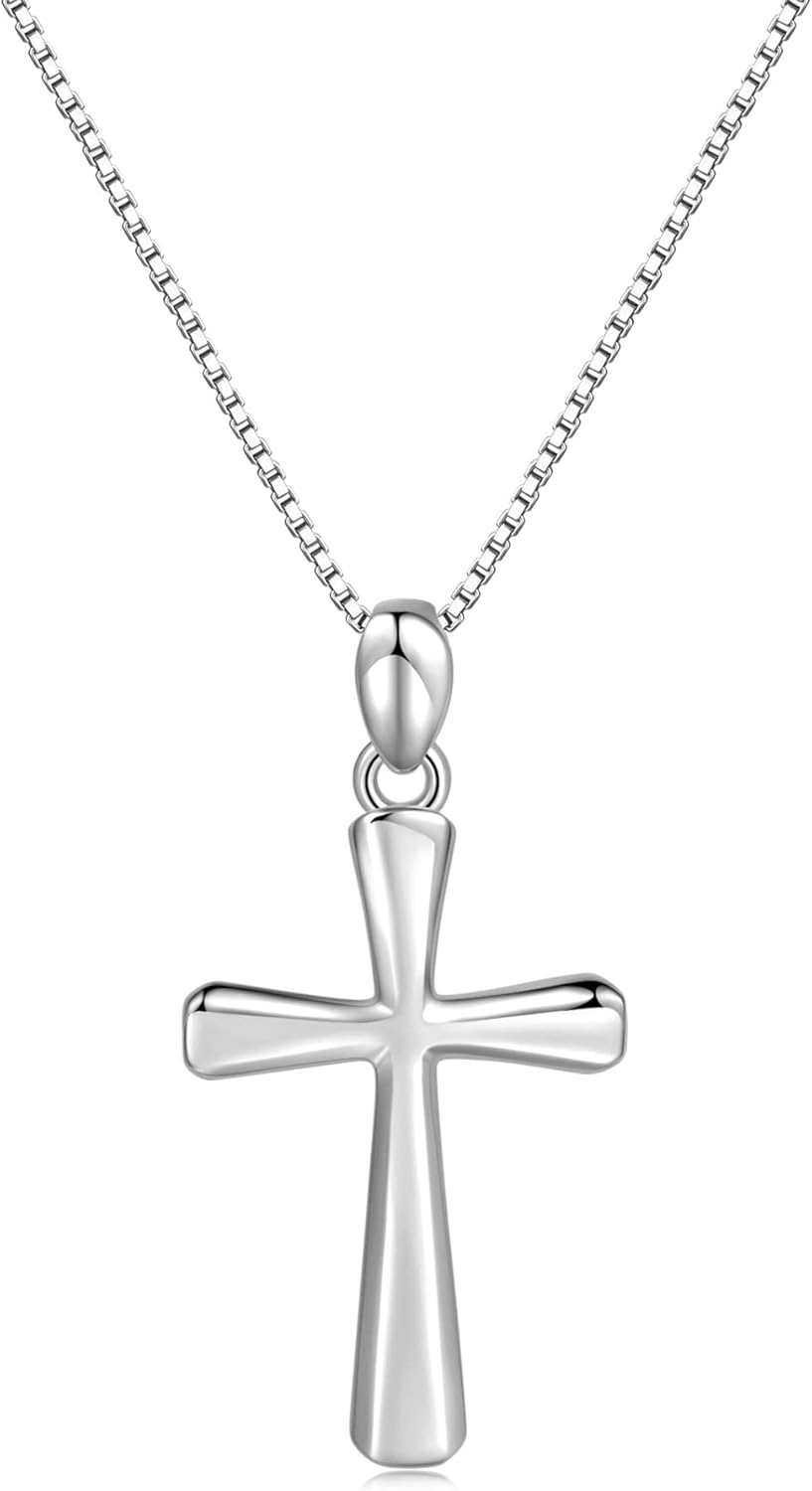 Sterling Silver Cross Necklace for Women - Classic Religious Jewelry