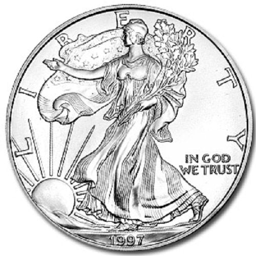 1997 American Silver Eagle Uncirculated Dollar with Certificate