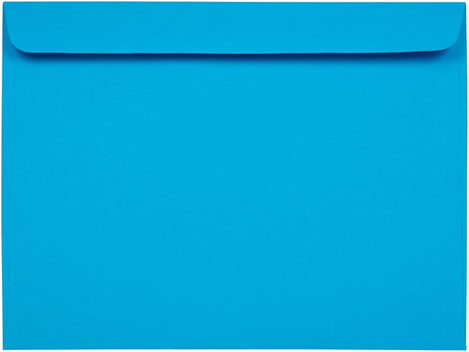 JAM PAPER 9 x 12 Blue Booklet Envelopes - Bulk 1000 Pack
