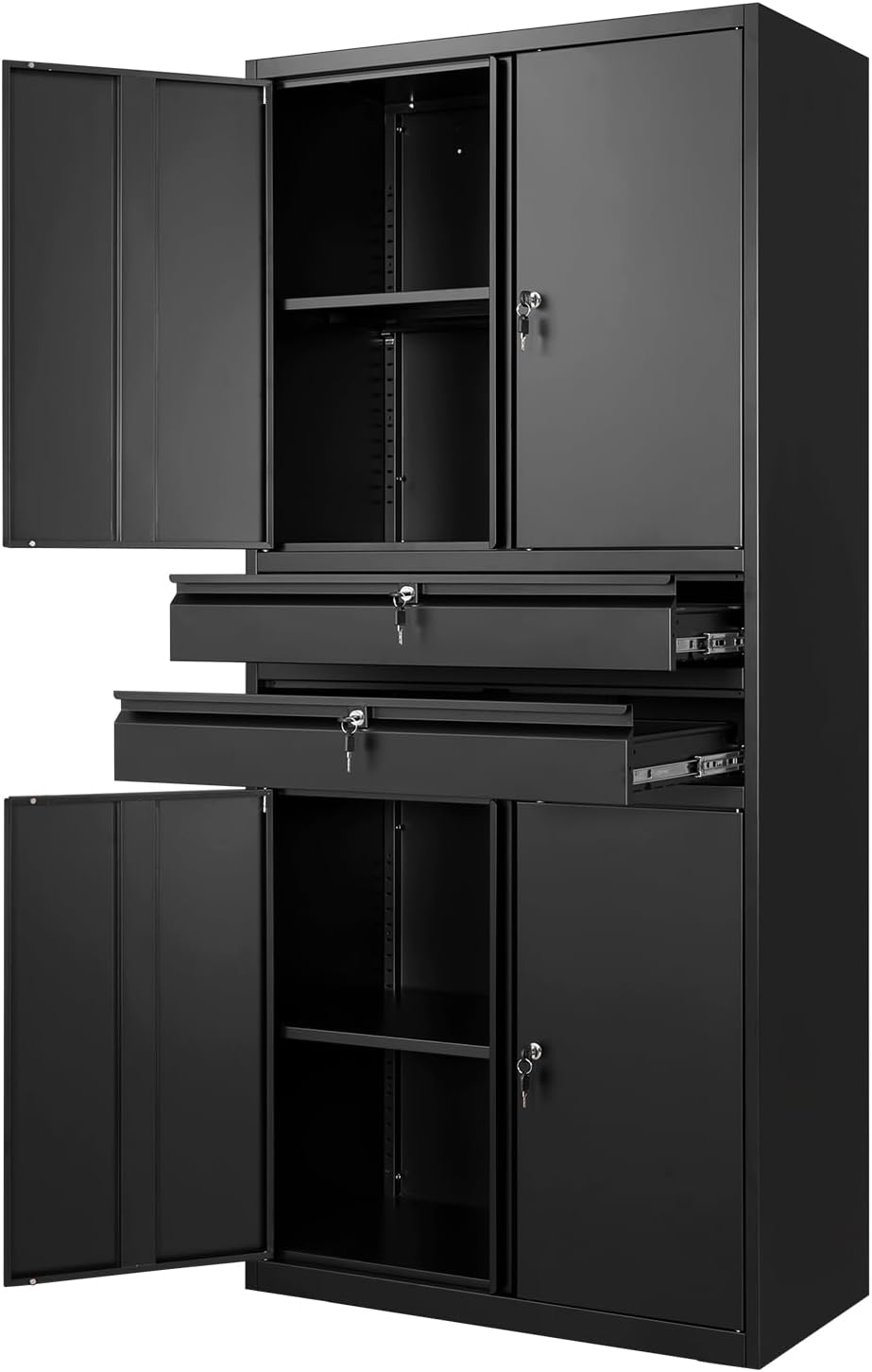 Yizosh Metal Garage Storage Cabinet with Locking Doors and Drawers