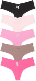 PINK Women's No Show Thong Underwear Multi Pack - 5 Pack