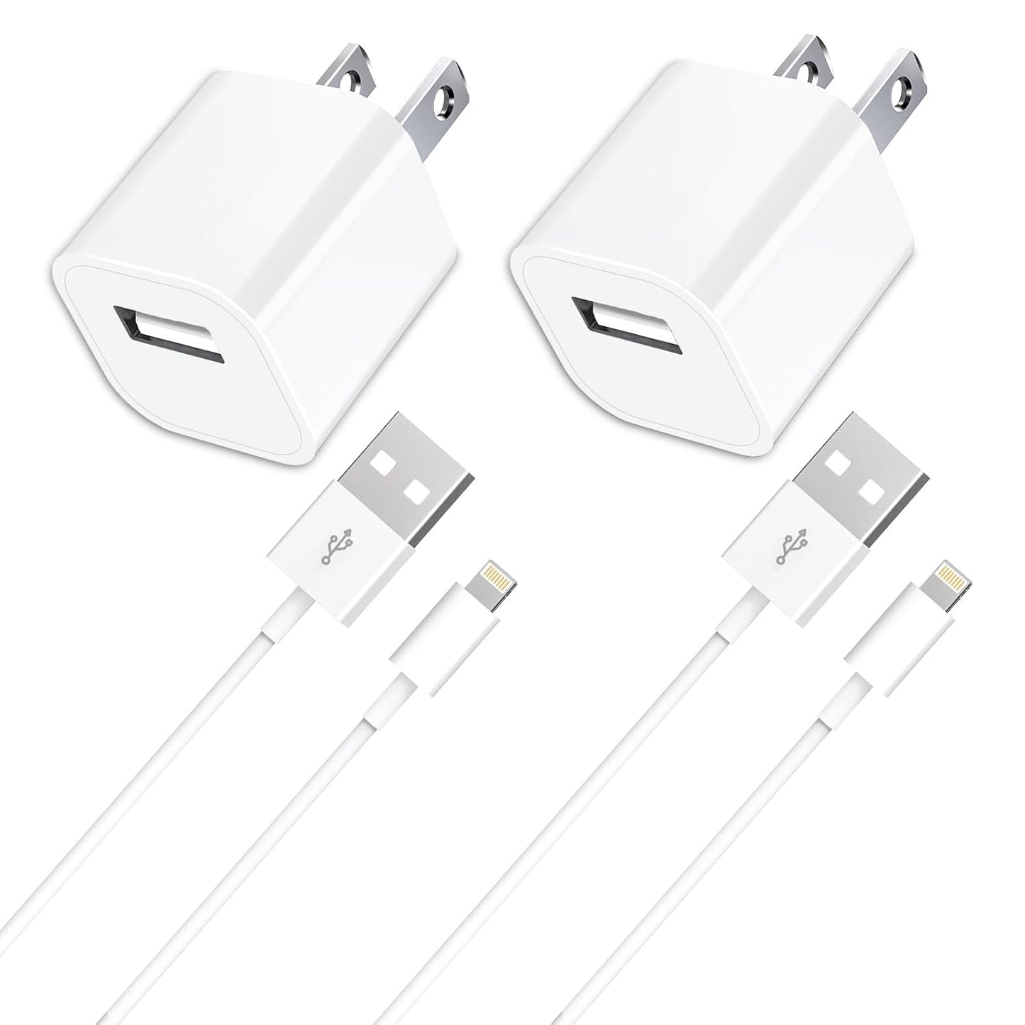 MFi Certified iPhone Charger 2-Pack - Fast Charging