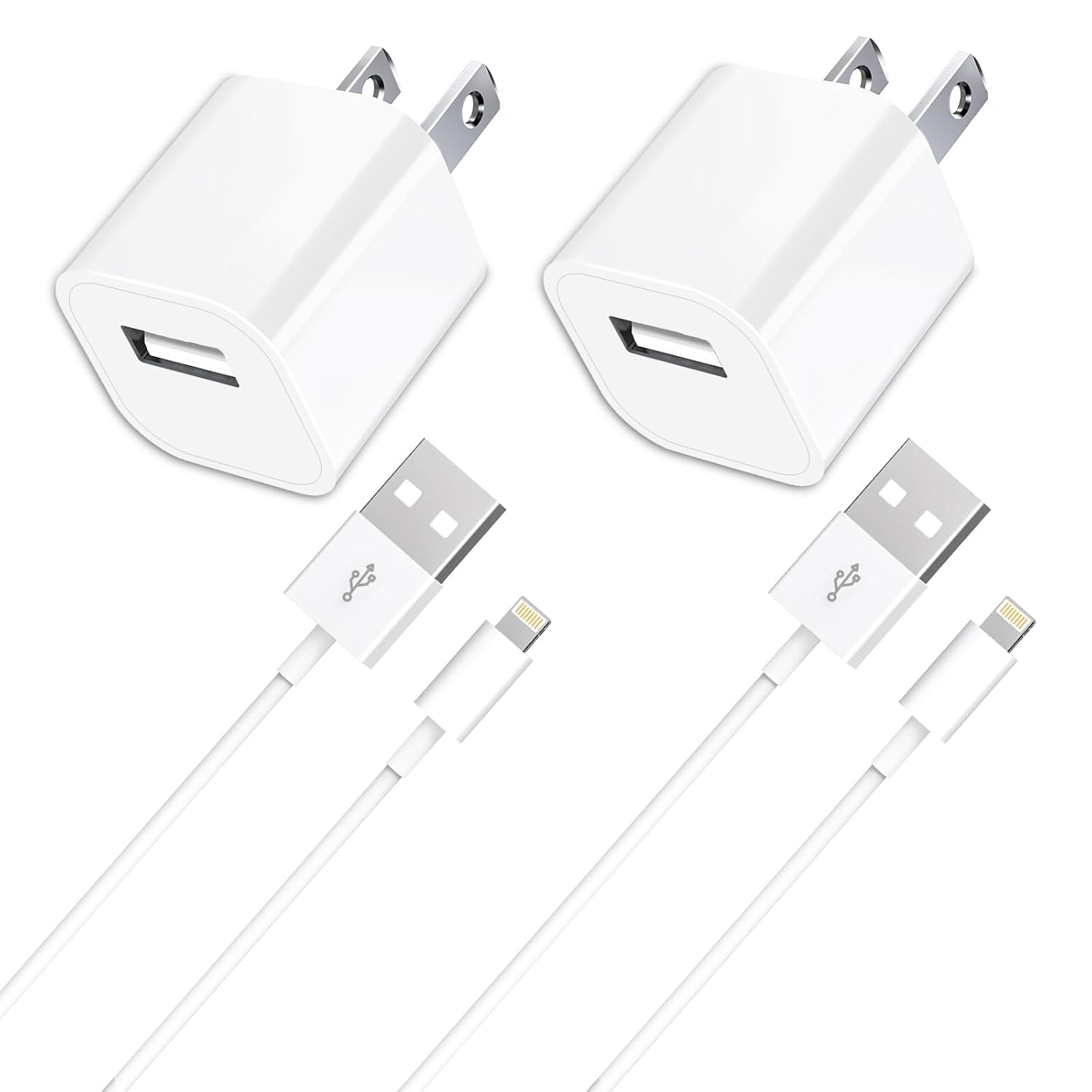 MFi Certified iPhone Charger 2-Pack - Fast Charging