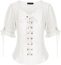 Scarlet Darkness Renaissance Shirt for Women - Lace-Up Sweetheart Top