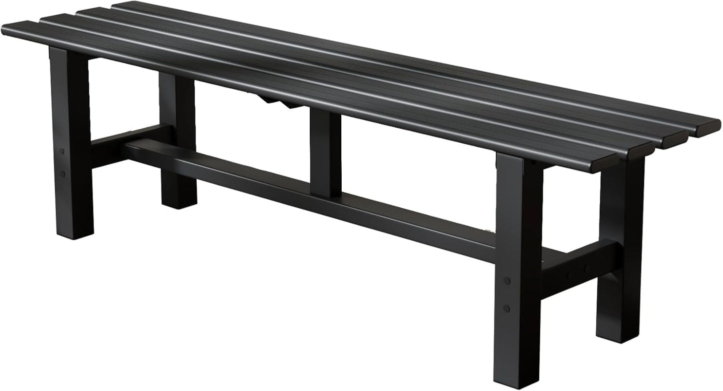 Durable 59 Inch Aluminum Outdoor Weatherproof Backless Bench