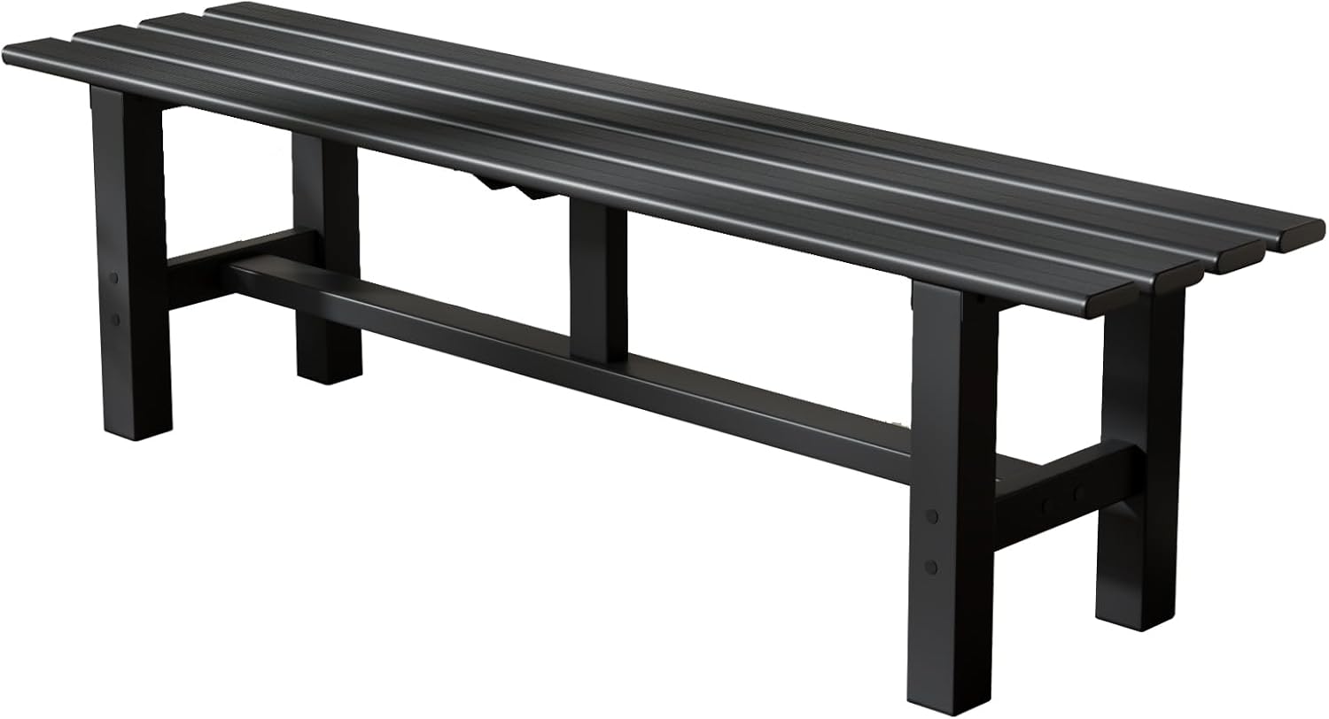 Durable 59 Inch Aluminum Outdoor Weatherproof Backless Bench