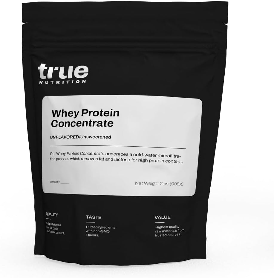 True Nutrition Whey Protein Concentrate - Unflavored 2 lb Powder