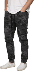 URBANJ Men's Stretch Twill Drop Crotch Jogger Pants (Style FNJV)
