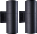 Modern Outdoor Porch Light 2-Pack - Waterproof Matte Black