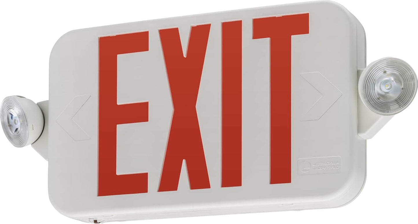 Lithonia Lighting Basics LED Exit Sign and Emergency Light Combo