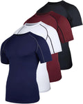 Men's Compression T-Shirt 4 Pack - Breathable Athletic Base Layer
