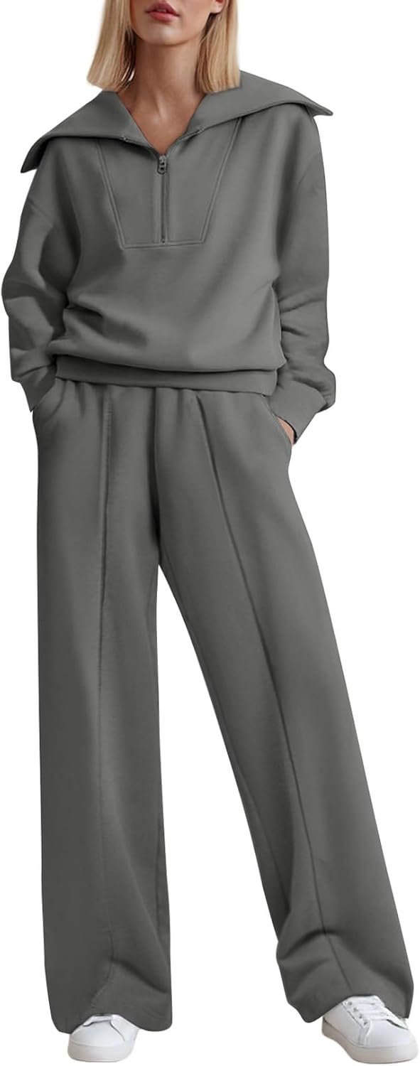 Aleumdr Two Piece Outfits for Women: Cozy Sweatshirt Set