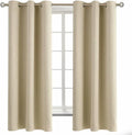 BGment Beige Room Darkening Curtains 63 in 2-Panel Set - Energy Saving