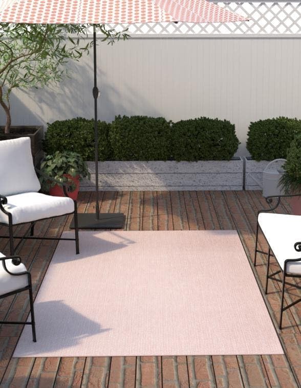 Heathered Flatweave Area Rug 7ft 10in x 11ft for Indoor Outdoor Use