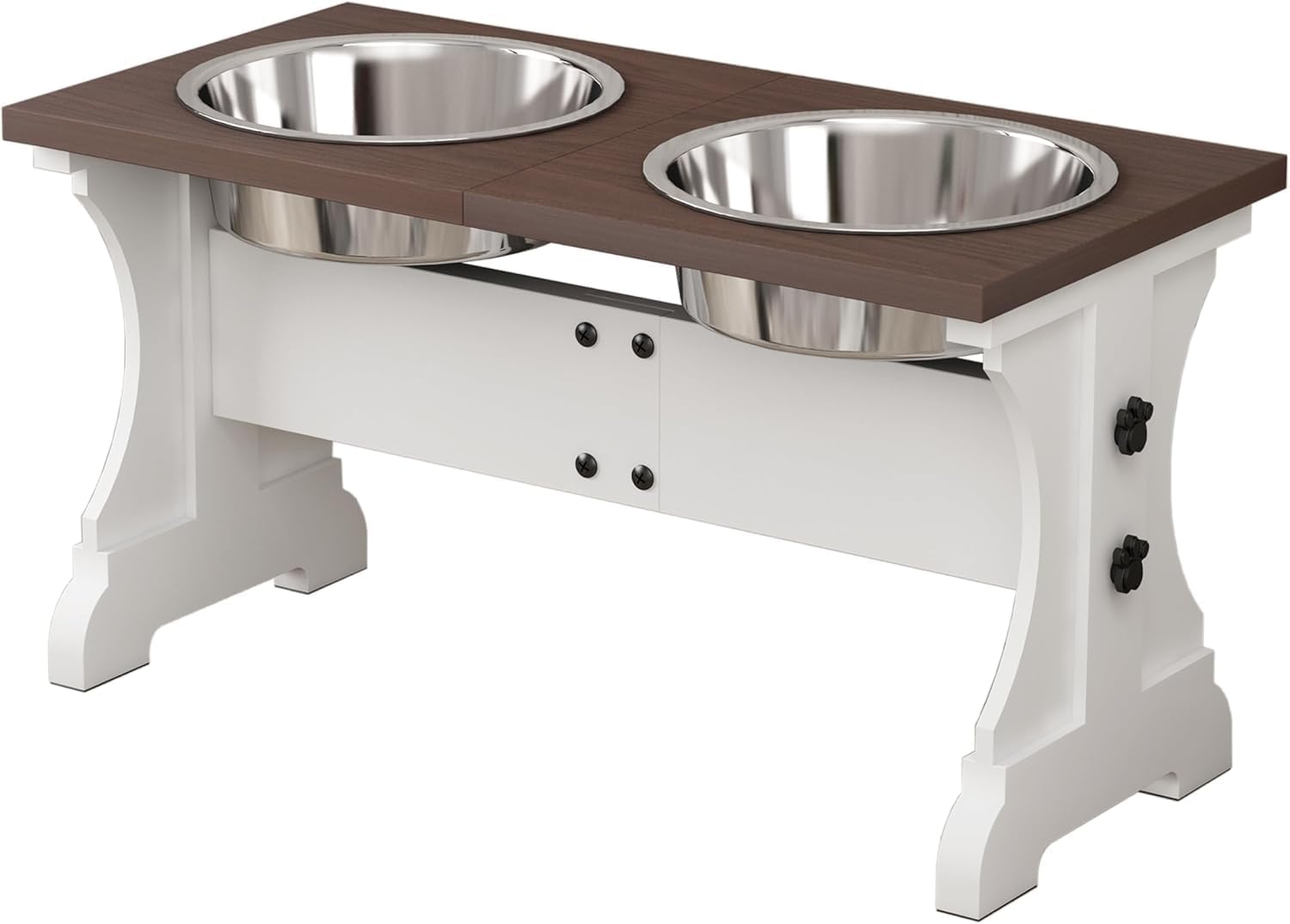 Piskyet Elevated Dog Bowls Stand for Modern Farmhouse Style