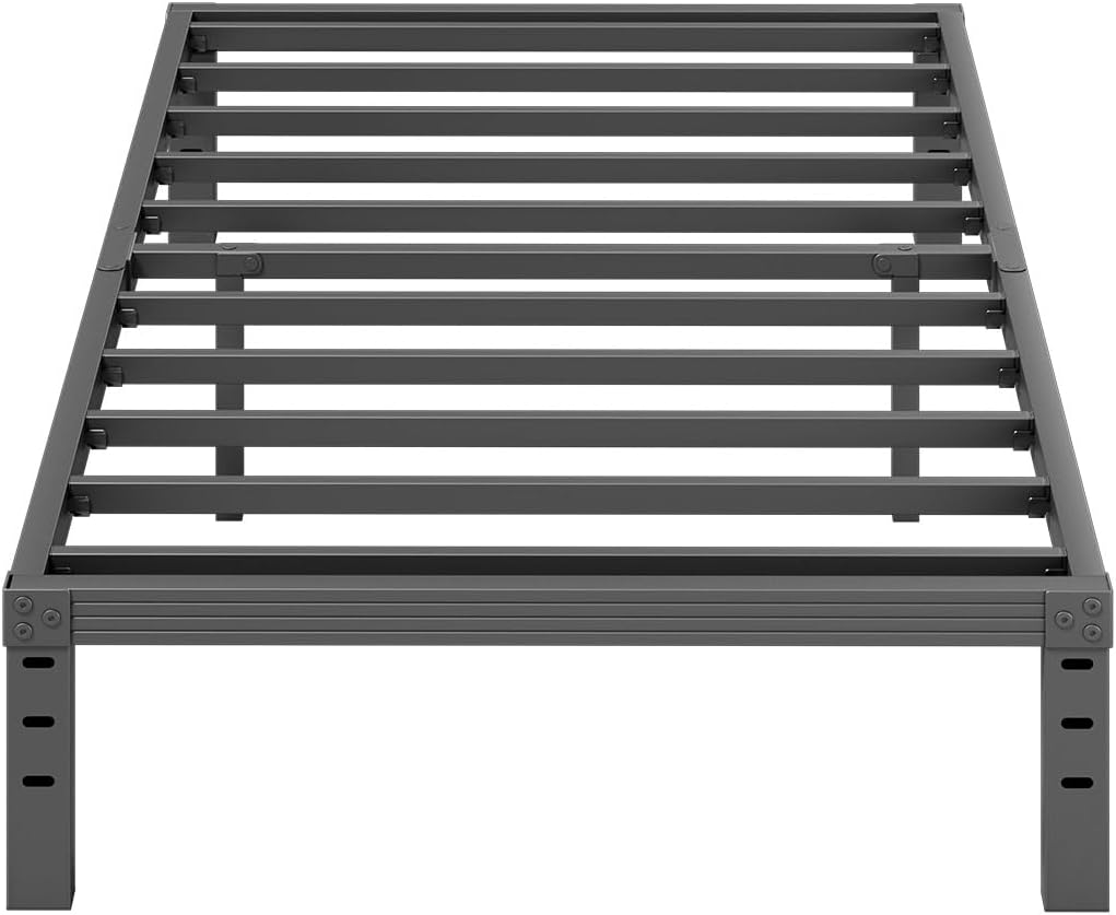 ZIYOO Twin Bed Frame with Heavy Duty Steel Slats for Comfort