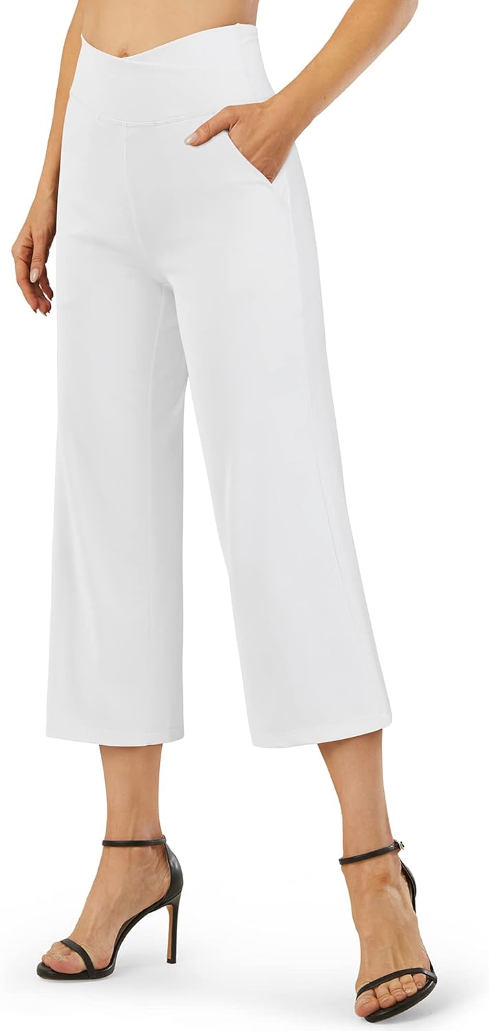 G4Free Capri Pants for Women - Stylish Wide Leg Yoga Capris