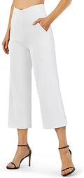 Capri Pants Wide Leg Yoga Capris with Pockets - Comfortable Crop Pants
