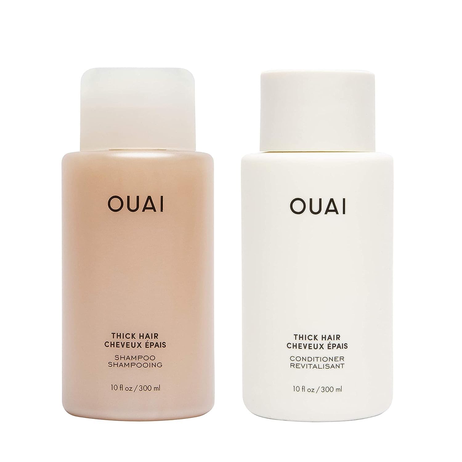 OUAI Thick Hair Shampoo and Conditioner Set for Frizz Control