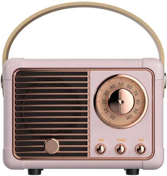 Cute Retro Bluetooth Speaker - Vintage Style, Wireless & Portable - PINK
