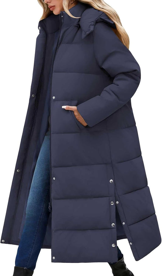 Women Long Puffer Down Coat for Winter Warmth and Style